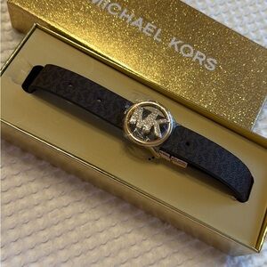 Michael Kors Brown and Gold Belt